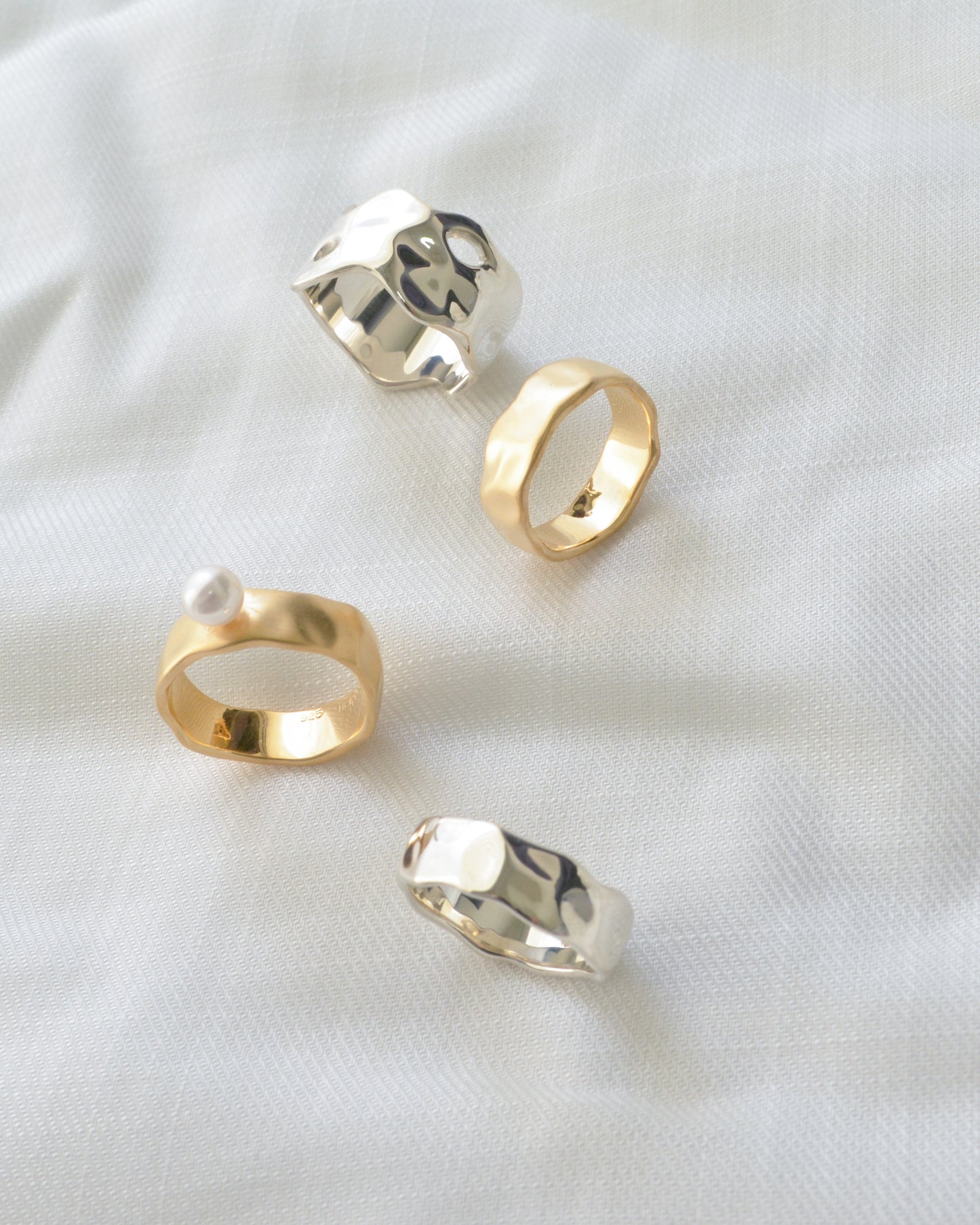 silver ring (K18 gold plated)
