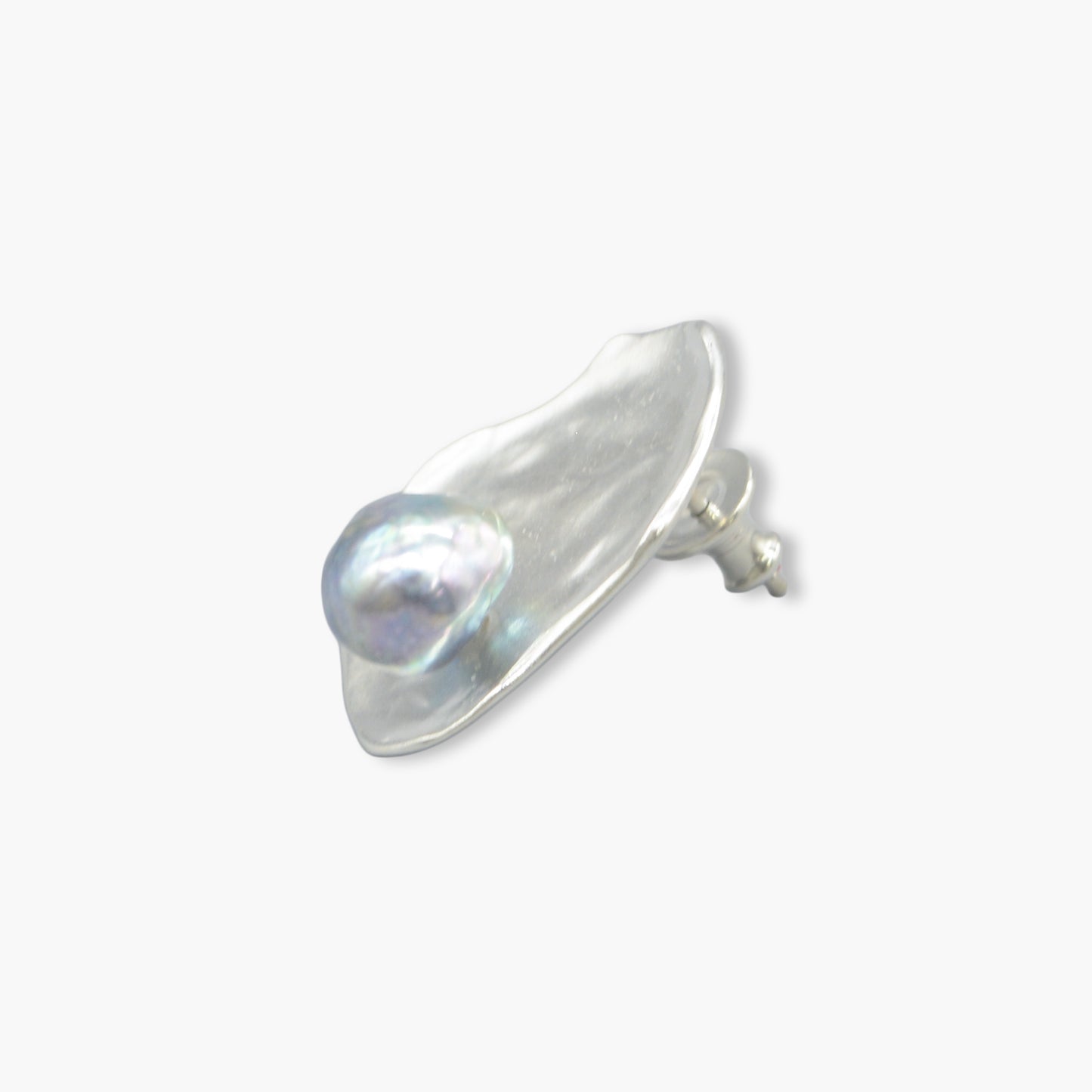 akoya pearl plate design pierce M (natural blue) / single