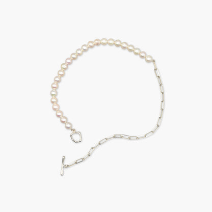 akoya pearl x chain necklace(40cm)