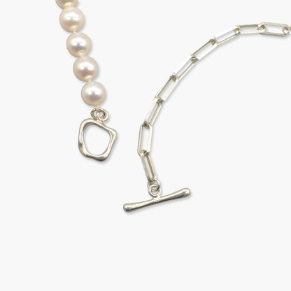 akoya pearl x chain necklace(40cm)