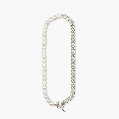 akoya pearl x chain necklace(40cm)
