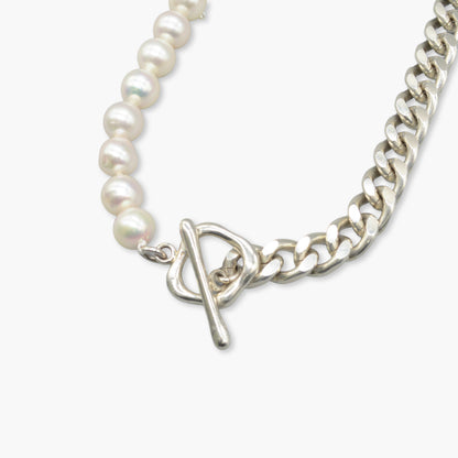 akoya pearl x chain necklace(40cm)