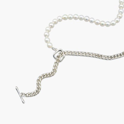 akoya pearl x chain necklace(60cm)