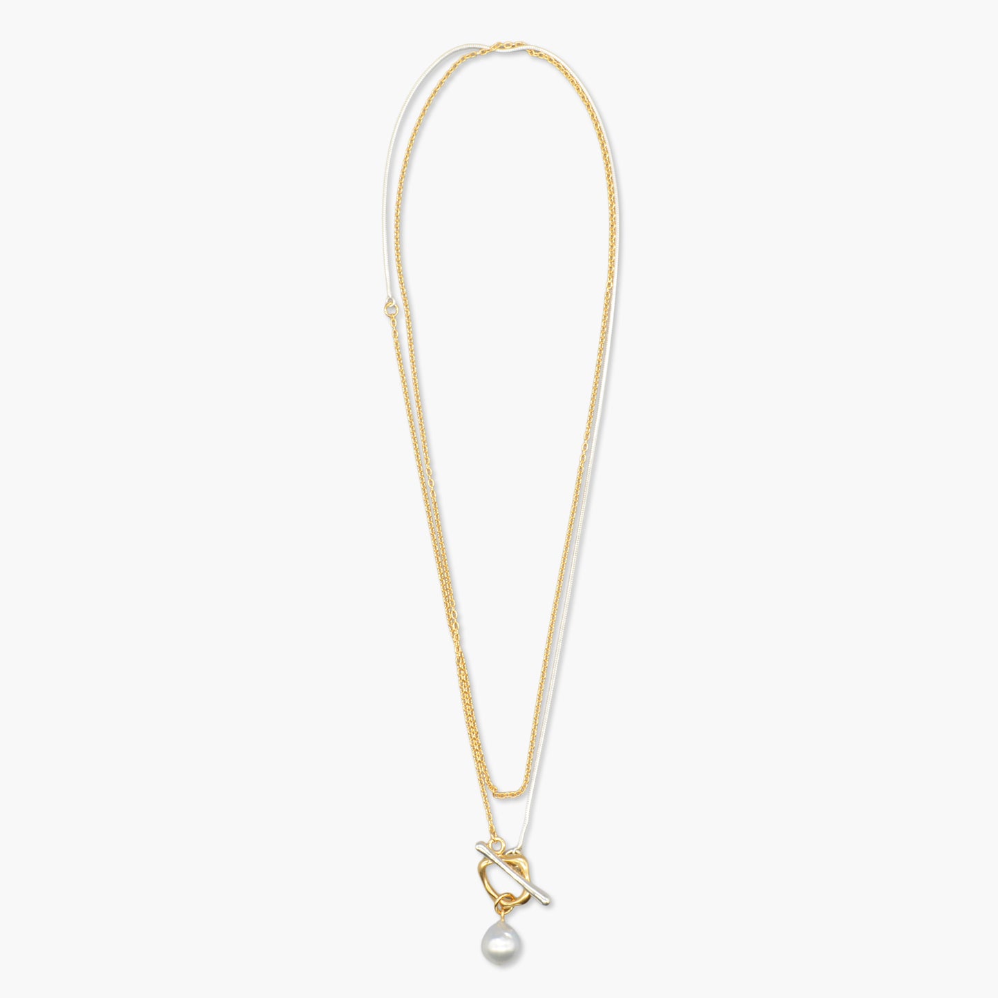 white pearl  Y chain necklace