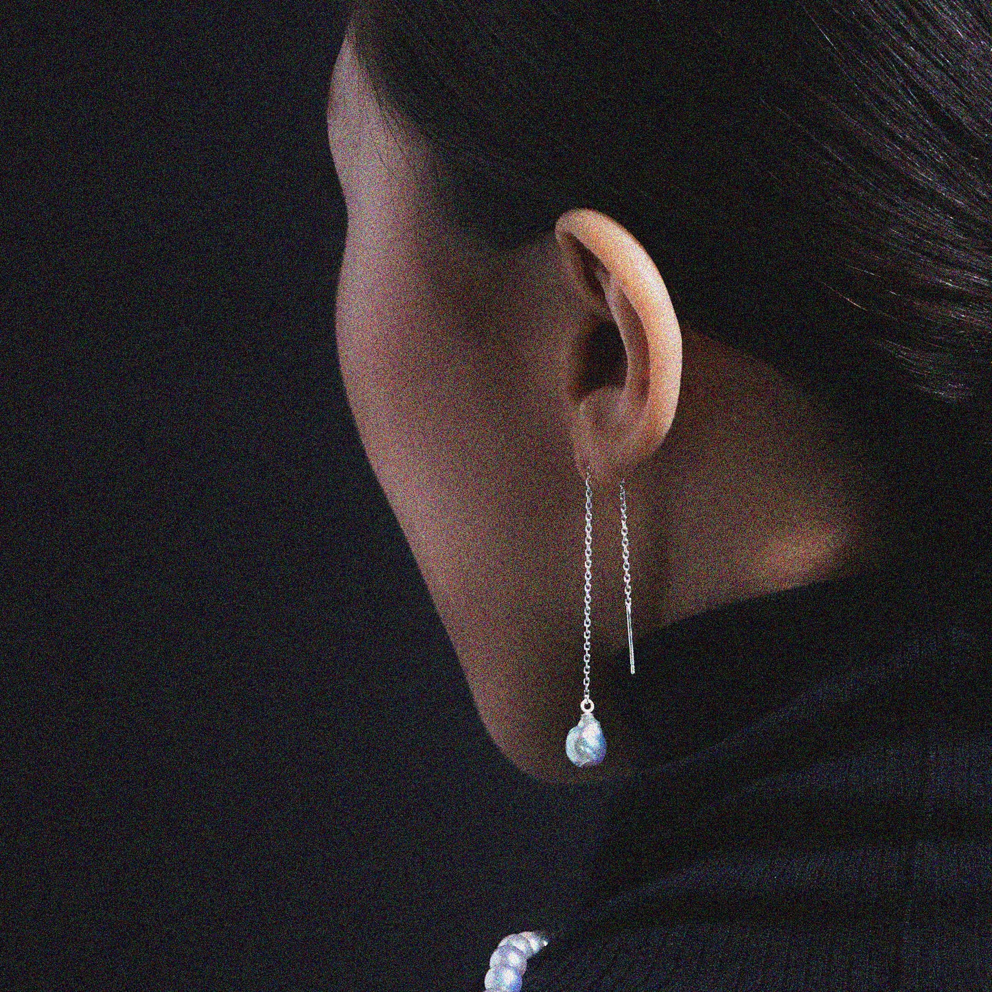 akoya pearl chain pierce / single