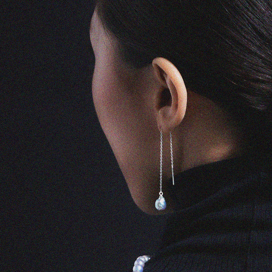 akoya pearl chain pierce / single