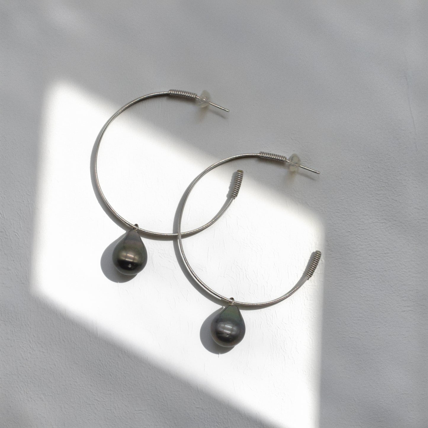 black pearl hoop pierce S (K18WG)