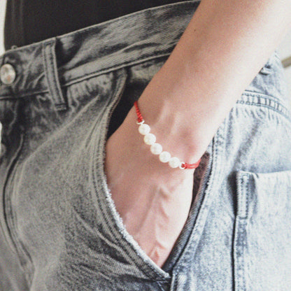 akoya pearl × silk cord bracelet