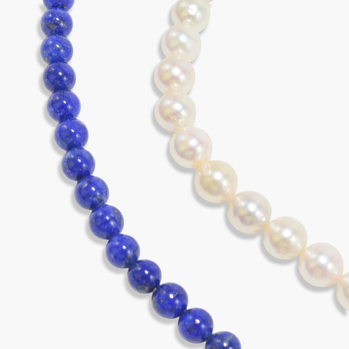 【nef - ESSENTIAL PEARL】akoya pearl x lapis lazuli × chain necklace