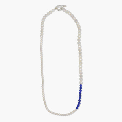 【nef - ESSENTIAL PEARL】akoya pearl x lapis lazuli necklace