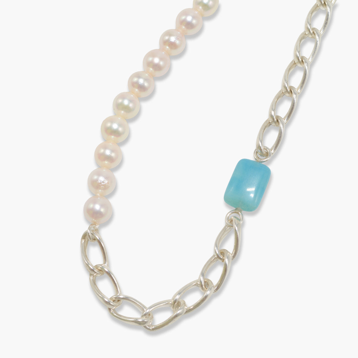 【nef - ESSENTIAL PEARL】akoya pearl × chain necklace (hemimorphite)