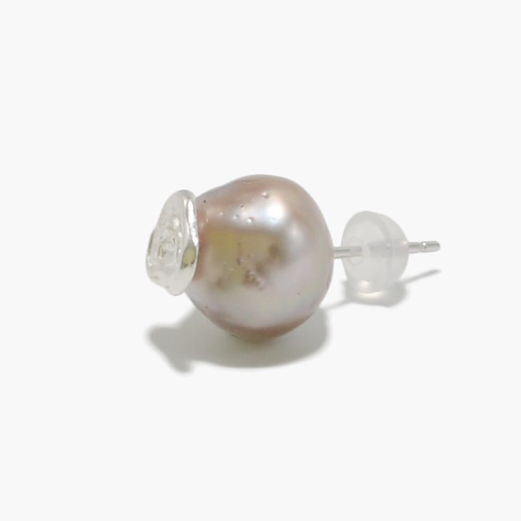 【nef - ESSENTIAL PEARL】black pearl pierce (gray) / single