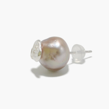 【nef - ESSENTIAL PEARL】black pearl pierce (gray) / single