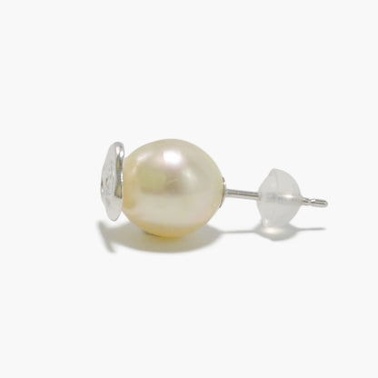 【nef - ESSENTIAL PEARL】white pearl pierce (gold) / single