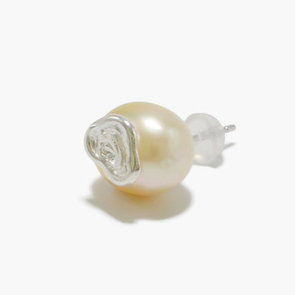 【nef - ESSENTIAL PEARL】white pearl pierce (gold) / single