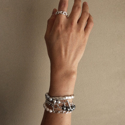 akoya pearl × chain bracelet(white)