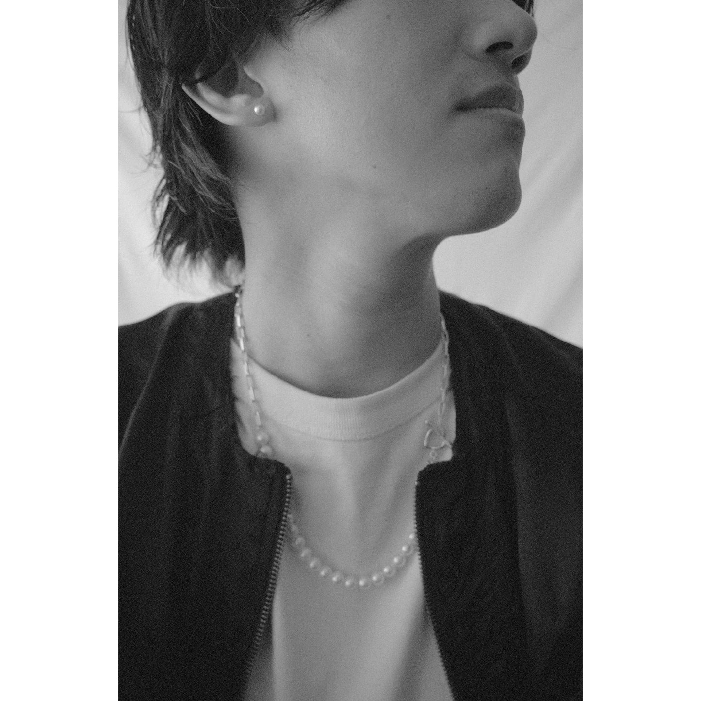 akoya pearl x chain necklace(55cm)
