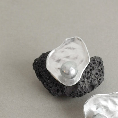 akoya pearl plate design pierce M (natural blue) / single