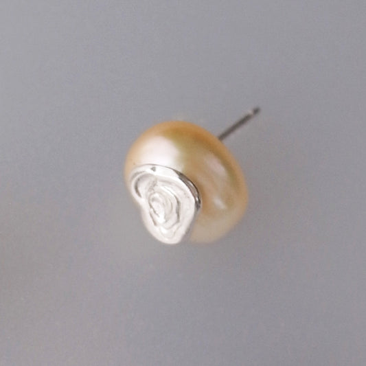 【nef - ESSENTIAL PEARL】white pearl pierce (gold) / single