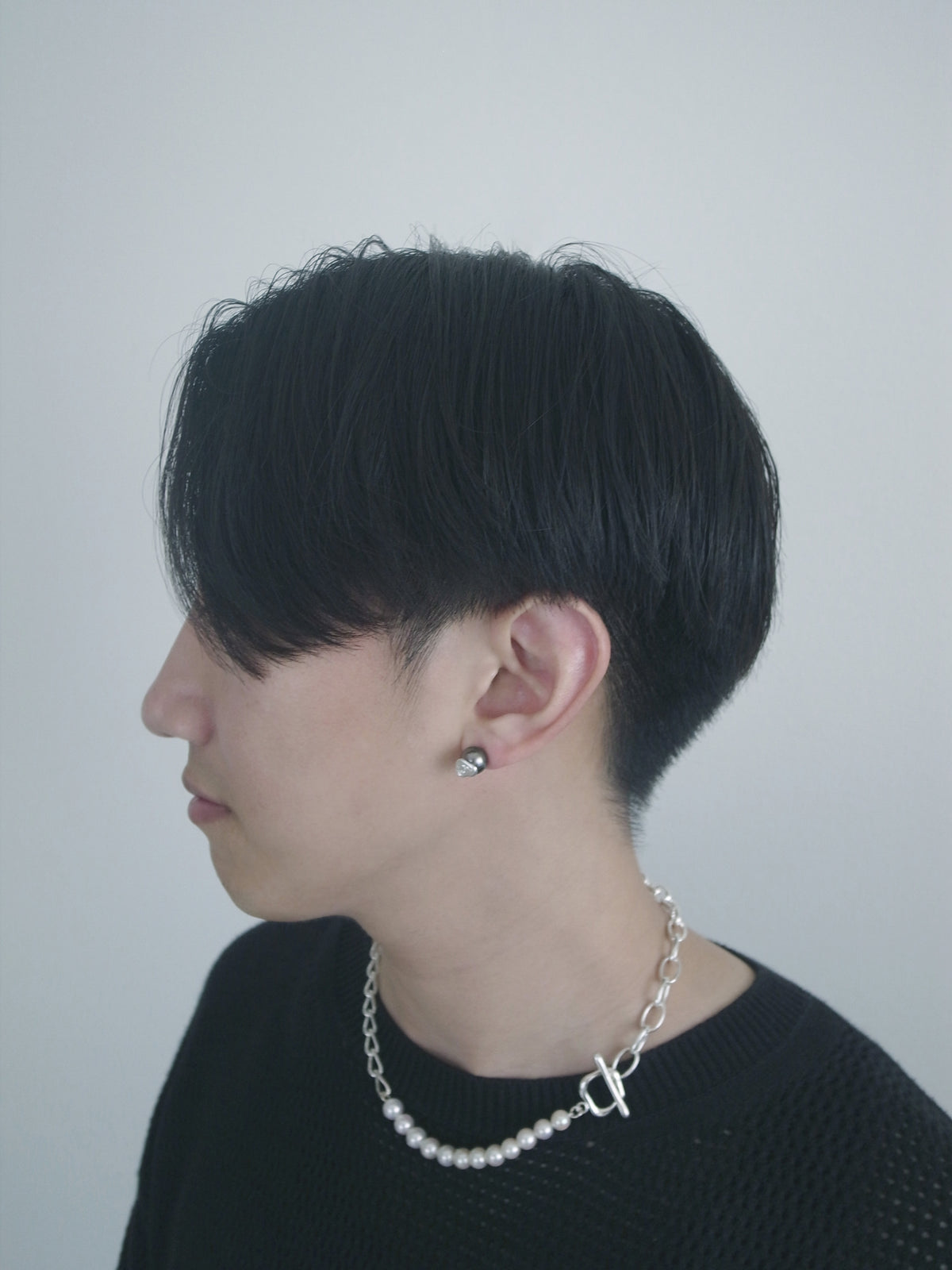 【nef - ESSENTIAL PEARL】akoya pearl pierce (black) / single