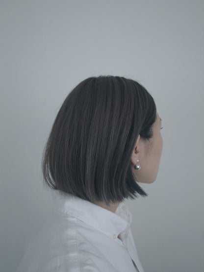 【nef - ESSENTIAL PEARL】black pearl pierce (gray) / single