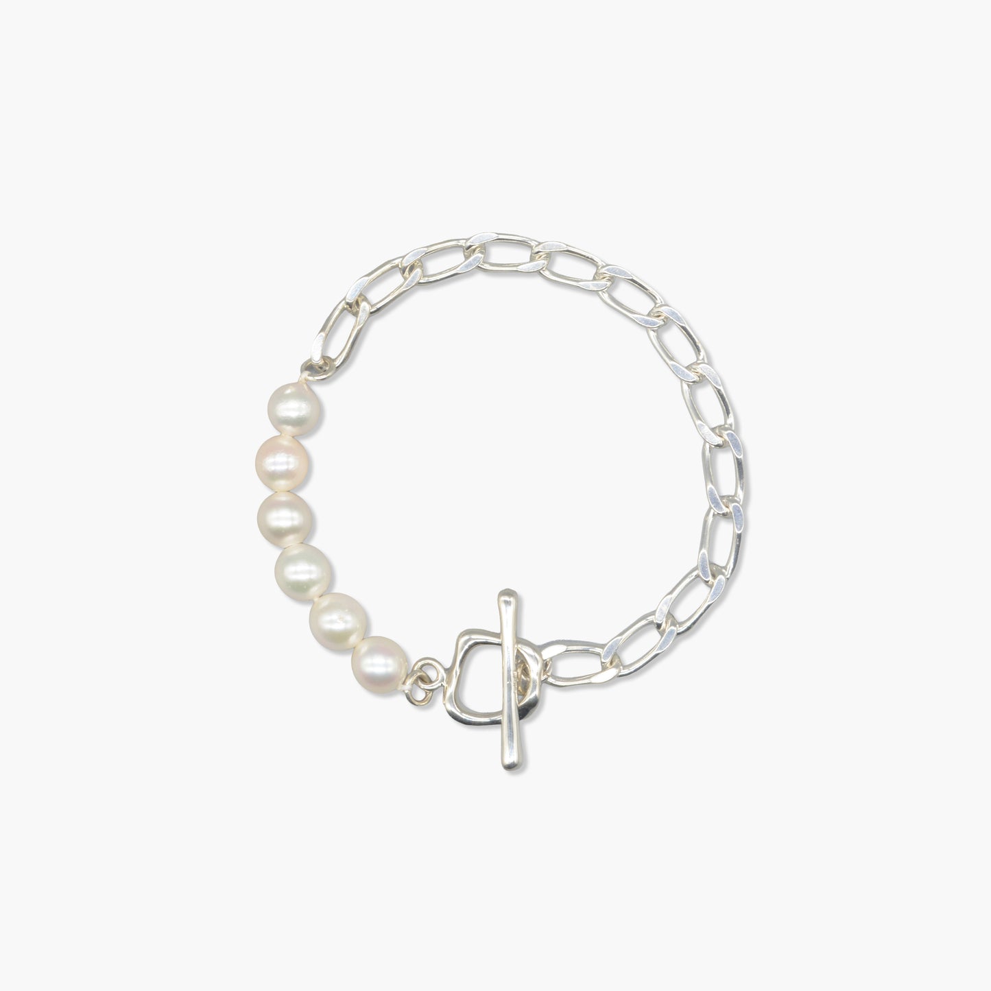 akoya pearl × chain bracelet(white)