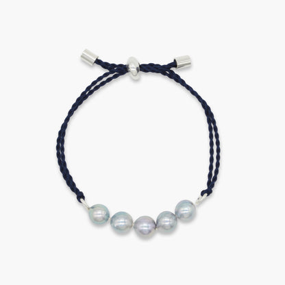 akoya pearl × silk cord bracelet