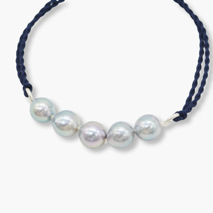 akoya pearl × silk cord bracelet