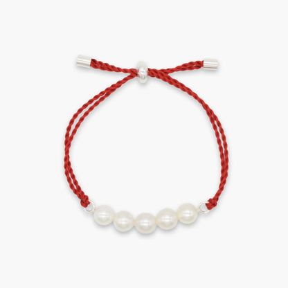 akoya pearl × silk cord bracelet