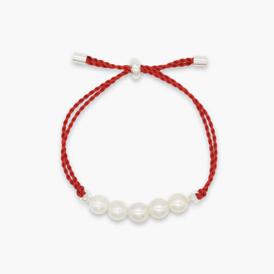 akoya pearl × silk cord bracelet
