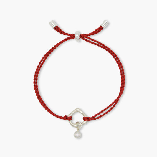 akoya pearl × silk cord bracelet