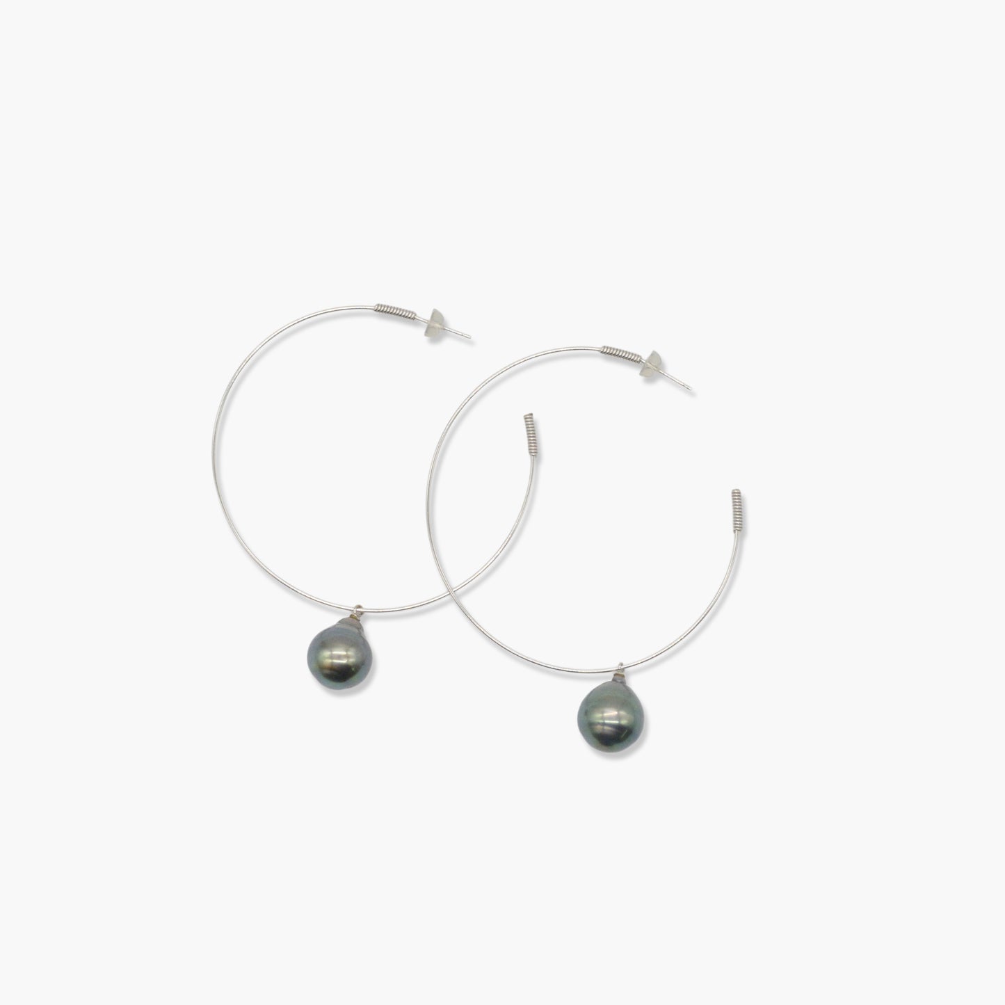 black pearl hoop pierce M (K18WG)