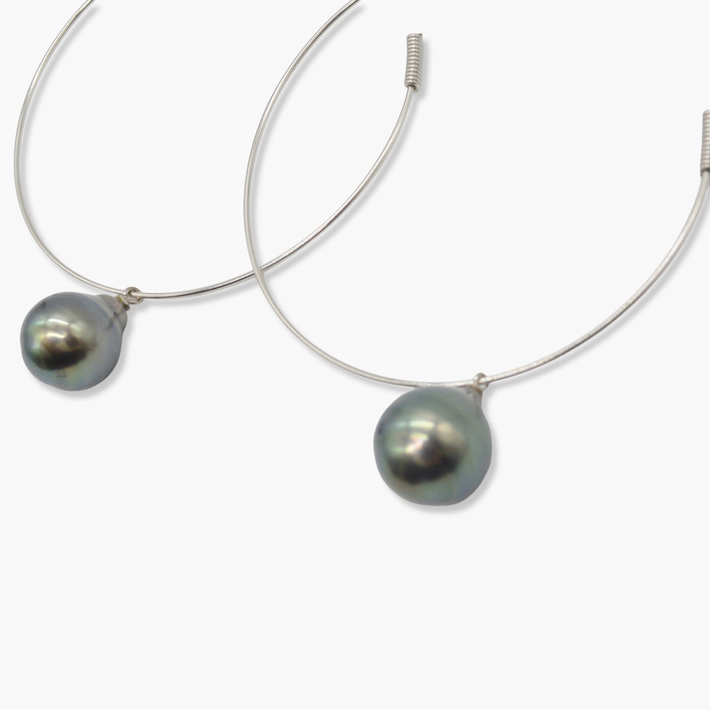 black pearl hoop pierce M (K18WG)