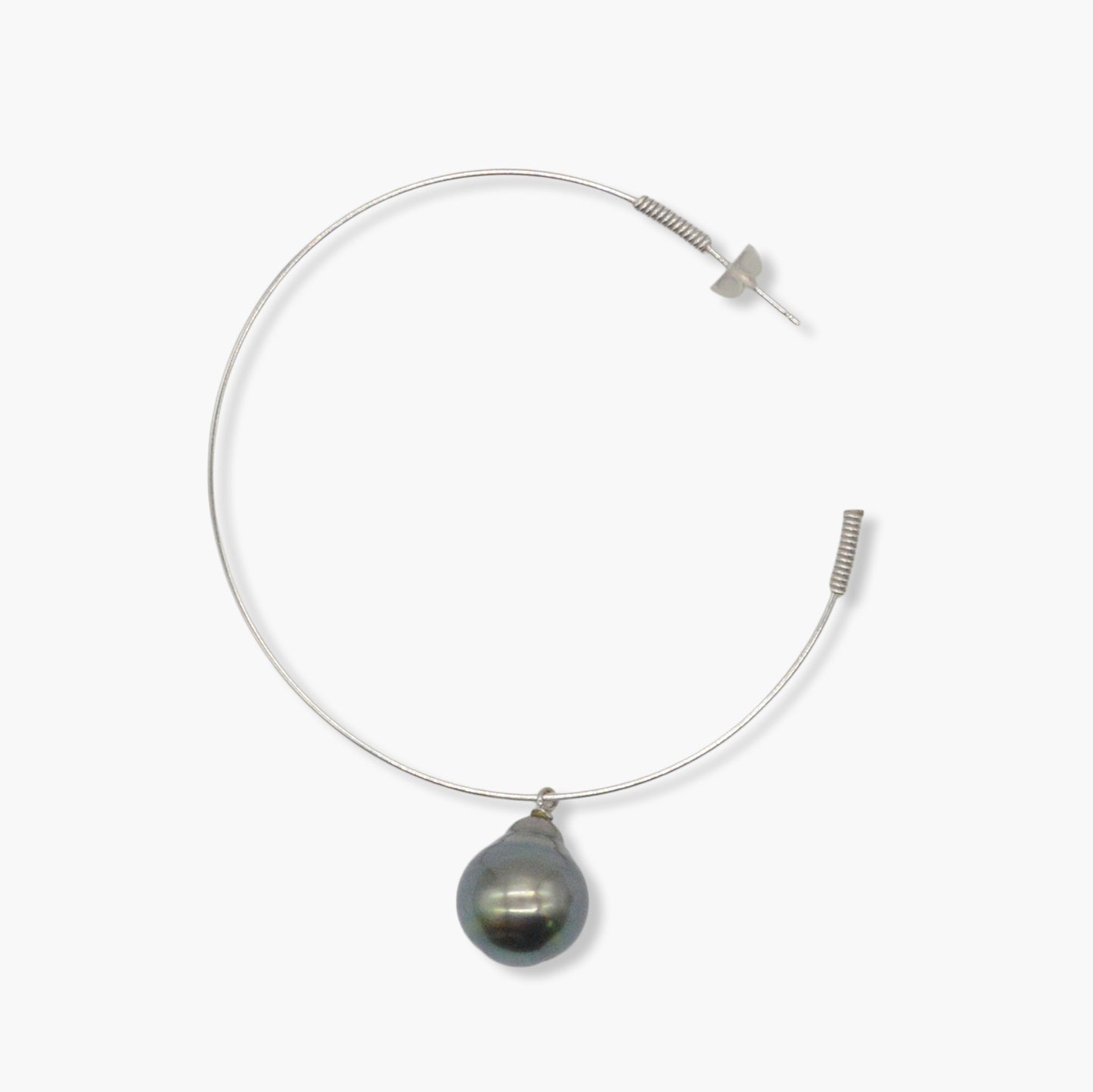 black pearl hoop pierce M (K18WG)