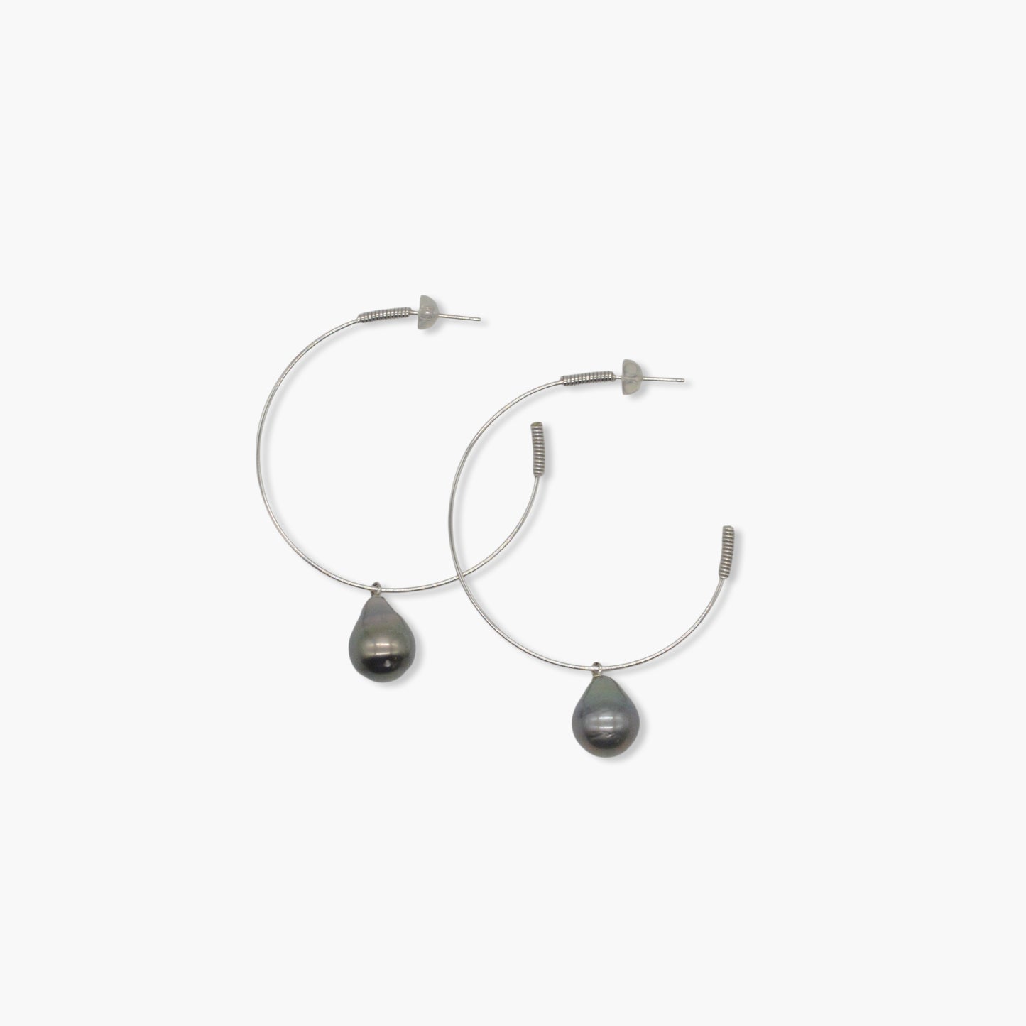 black pearl hoop pierce S (K18WG)