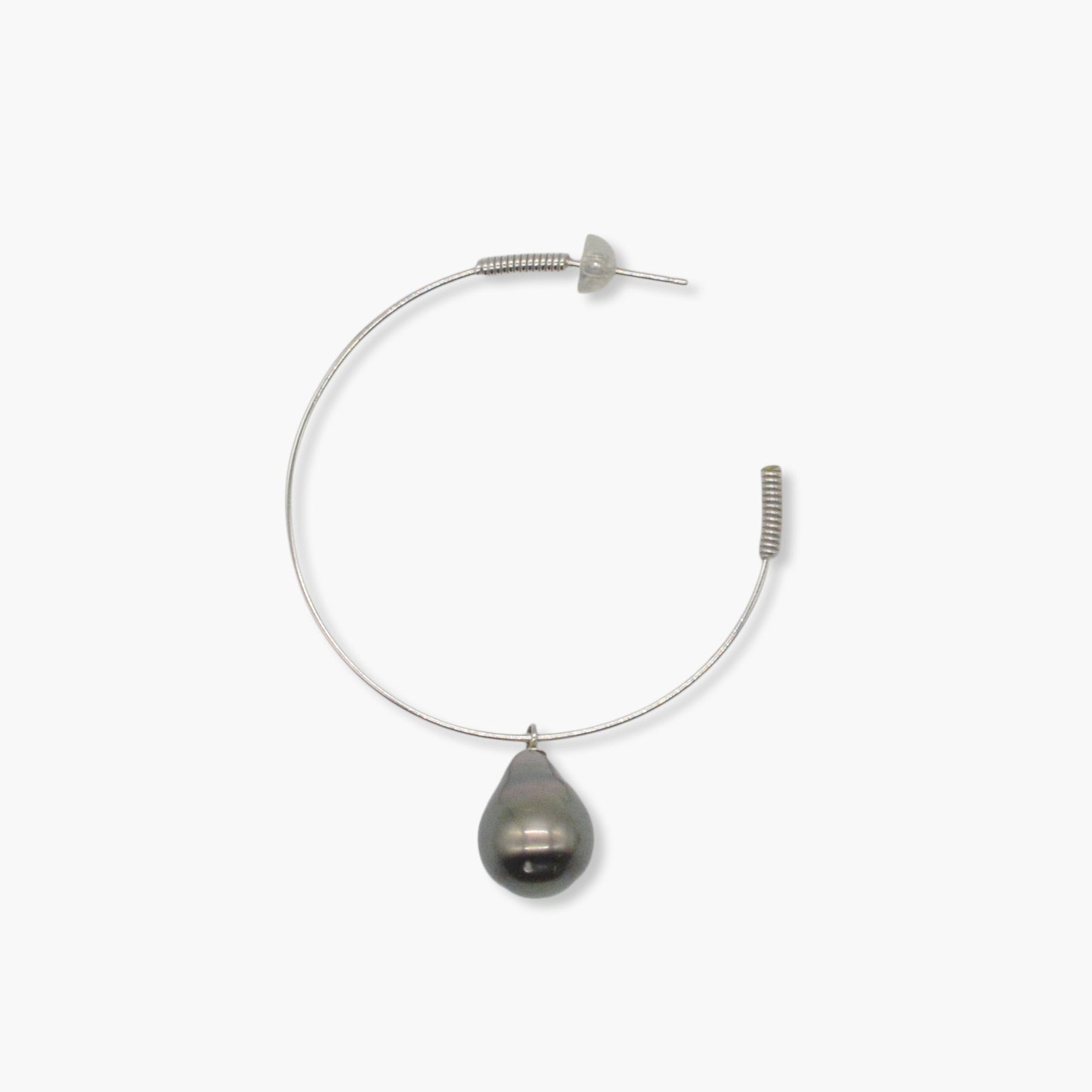 black pearl hoop pierce S (K18WG)