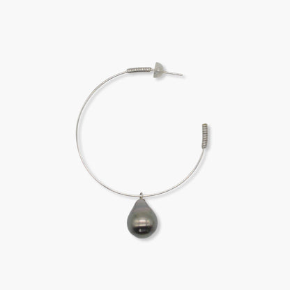 black pearl hoop pierce S (K18WG)