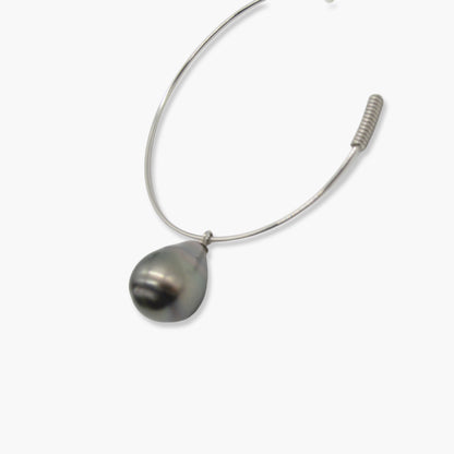 black pearl hoop pierce S (K18WG)