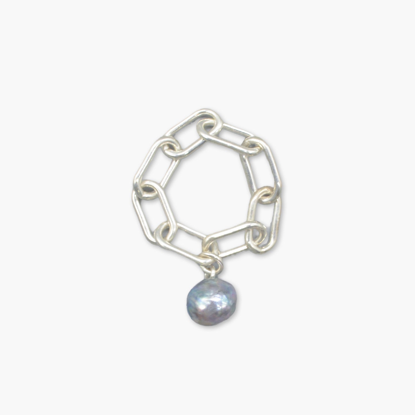 pearl × chain ring (natural blue)