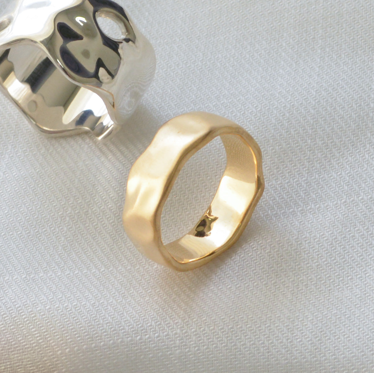 silver ring (K18 gold plated)