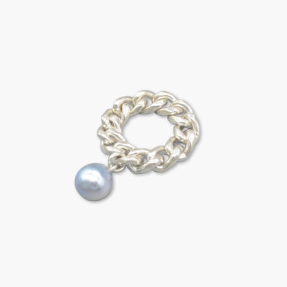 pearl × chain ring (natural blue)